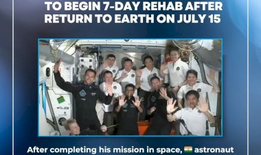 Indian Astronaut Shubhanshu Shukla to Begin 7-Day Rehab After Return to Earth on July 15