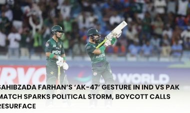 Sahibzada Farhan’s ‘AK-47’ Gesture in Ind vs Pak Match Sparks Political Storm, Boycott Calls Resurface